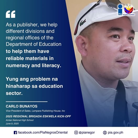 Carlo Bunayos speaking at the 2025 Regional Brigada Eskwela Kick-Off
